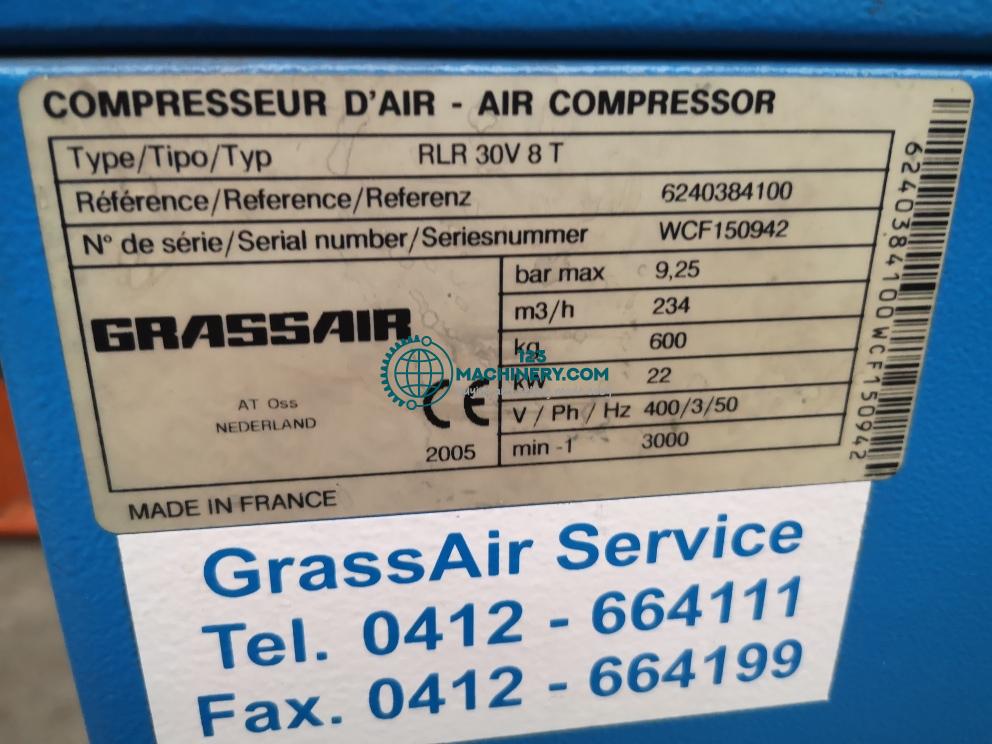 VİDALI KOMPRESÖR GRASSAIR RLR 30 22 KW
